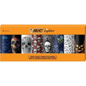 image:imageBIC Special Edition Skulls Series Maxi Pocket Lighters Set of 8Skulls