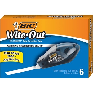 image:imageBIC WiteOut Brand EZ Correct Grip Correction Tape White 6CountGrip  White Tape