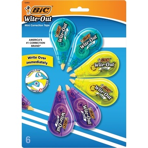 image:imageBIC WiteOut Brand EZ Correct Grip Correction Tape White 6CountMini Tape  White