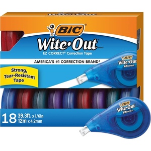 image:imageBIC WiteOut EZ Correct Correction Tape TearResistant and No Dry Time 18Count Pack in Whitewhite