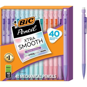 image:imageBIC Xtra Smooth Bright Edition Mechanical Pencils 07 mm Medium Point Bulk School Supplies for Students and Teachers 40Count PackPastel Edition