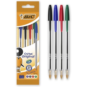 image:imageBiC Cristal Original Ballpoint Pens Assorted Colours Pack of 4Assorted
