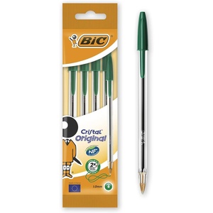 image:imageBiC Cristal Original Ballpoint Pens Assorted Colours Pack of 4Green