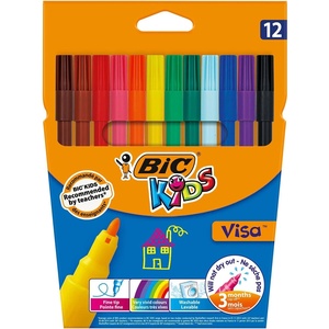 image:imageBiC Kids Visa Colouring Pens Pack of 121 Count Pack of 12