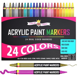 image:imageCHALKY CROWN Dual Tip Acrylic Paint Markers  Assorted  12 Pack6mm  24 Pack