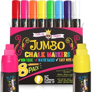 image:imageCHALKY CROWN Jumbo Liquid Chalk Markers  Bold Colors  8 Pack 15mmBold 15mm  8 Pack