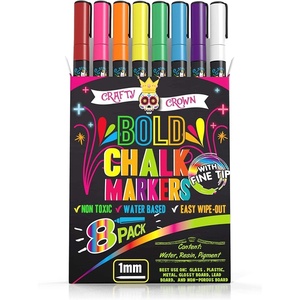image:imageCHALKY CROWN Jumbo Liquid Chalk Markers  Bold Colors  8 Pack 15mmBold 1mm  8 Pack