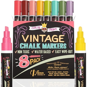 image:imageCHALKY CROWN Jumbo Liquid Chalk Markers  Bold Colors  8 Pack 15mmVintage 6mm  8 Pack
