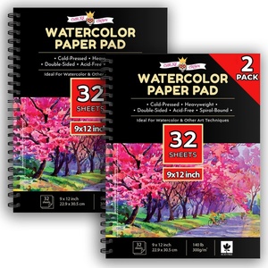 image:imageCHALKY CROWN Large Watercolor Paper Pad  White  2 Pack 64 Sheets2 Pack