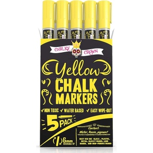 image:imageCHALKY CROWN White Liquid Chalk Markers  White  5 Pack 6mm TipYellow