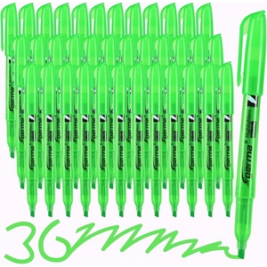 image:imageCgerma Highlighters 36 Pack Chisel Tip Green Highlighter Bright ColorsQuickly Drying Perfect for Students Kids Adults Classroom School OfficeGreen