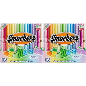 image:imagePastel Smarkers  Washable Patented Gourmet Scented Pastel Markers Assorted Colors Standard Point Felt Tip 16 Count16 Count Pack of 2