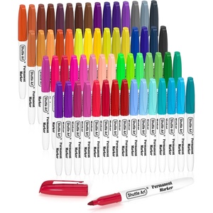 image:imageShuttle Art Permanent Marker 30 Colors Ultra Fine Point Assorted Colors Works on PlasticWoodStoneMetal and Glass for Kids Adult Coloring Doodling Marking60 Colors