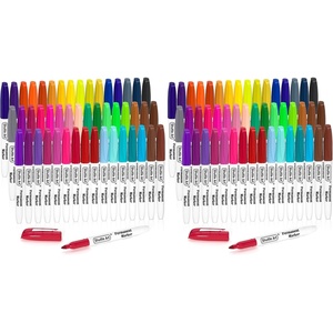 image:imageShuttle Art Permanent Marker 30 Colors Ultra Fine Point Assorted Colors Works on PlasticWoodStoneMetal and Glass for Kids Adult Coloring Doodling MarkingMulticolor