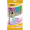 image:imageBIC Cristal Fun Ballpoint Pens with 5 Assorted Ink Colours Wide Point 16 mm Pack of 10Assorted