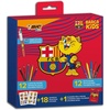 image:imageBIC FC BARCELONA Kids Coloring Kit with Pen 4 Colours Exclusive CAT 12 BIC Tropicolors Colouring Pencils 12 Kid Couleur Markers Coloring Book and 18 FC Barcelona Stickers