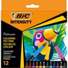 image:imageBic Intensity Premium Felt Tip Pens for Adults and Children in 12 Colours with Comfortable Rubber Handle and Sturdy Tip 97789112 Count Pack of 1