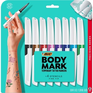 image:imageBIC BodyMark Temporary Tattoo Markers Precision Series 8Count Pack