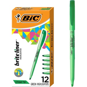 image:imageBIC Brite Liner Highlighters Chisel Tip 12Count Pink Set for OrganizingGreen