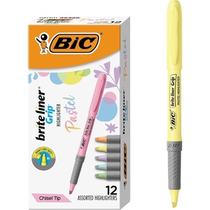 image:imageBIC Brite Liner Highlighters Chisel Tip 12Count Pink Set for OrganizingPastel