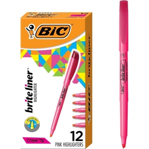 image:imageBIC Brite Liner Highlighters Chisel Tip 12Count Pink Set for OrganizingPink