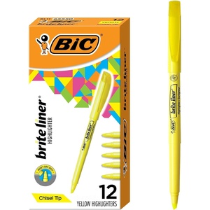 image:imageBIC Brite Liner Highlighters Chisel Tip 12Count Pink Set for OrganizingYellow