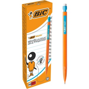 image:imageBIC Matic HB Mechanical Pencils and Eraser Assorted Barrel Colours with Fine Point 09 mm Pack of 12 YellowOrangeWhitePinkBox x 12