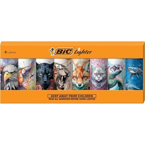 image:imageBIC Maxi Pocket Lighters Safe and Reliable 8Pack with Tattoo DesignsTattoos