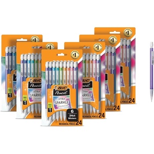 image:imageBIC XtraSparkle Number 2 Mechanical Pencils With Erasers Medium Point 07mm 144Count Pack Cute Mechanical Pencils for Girls Boys and Adults07mm