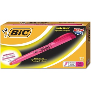 image:imageBic Highlighter Grip Pens  Orange Box of 12Pink