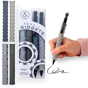 image:imageGyre amp Gimble Textured Silicone Pencil Sleeves for Kids amp Adults For Quiet amp Calm Fidgeting Fits Mechanical Pencils  4 Grips 2 PencilsRainstorm