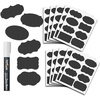 image:imagePremium Chalkboard Labels  Removable Blackboard Sticker Labels for Jars Reusable with Erasable White Chalk Marker Included 96 Pack Black
