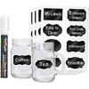 image:imagePremium Chalkboard Labels  Removable Blackboard Sticker Labels for Jars Reusable with Erasable White Chalk Marker Included 96 Pack Black