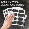 image:imagePremium Chalkboard Labels  Removable Blackboard Sticker Labels for Jars Reusable with Erasable White Chalk Marker Included 96 Pack Black