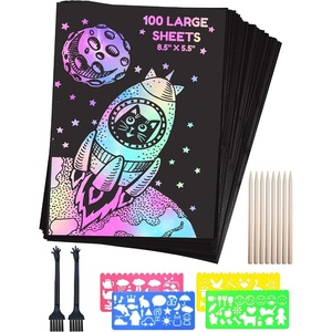image:imageCHALKY CROWN  Black Scratch Art Paper Rainbow Scratch Paper Art Set  Art Paper Rainbow Paper  Scratch Pad