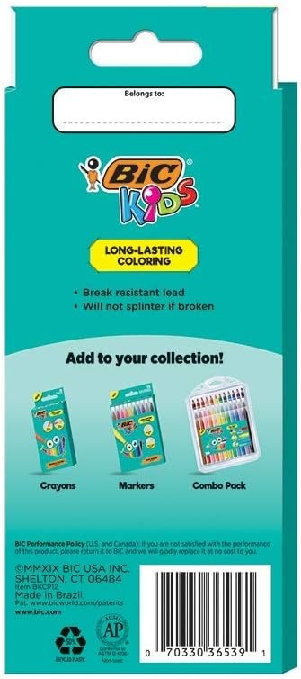 image:imageBIC Kids Coloring Pencils 07 Mm Hb2 2 Assorted Lead Assorted Barrel Colors 12Pack