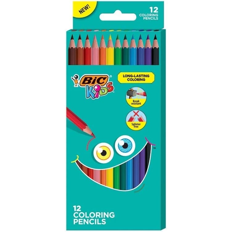 image:imageBIC Kids Coloring Pencils 07 Mm Hb2 2 Assorted Lead Assorted Barrel Colors 12Pack