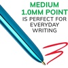 image:imageBIC 4 Color Shine Retractable Ballpoint Pen 10 mm Medium Point LongLasting Ink 3Count in Assorted Ink