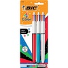 image:imageBIC 4 Color Shine Retractable Ballpoint Pen 10 mm Medium Point LongLasting Ink 3Count in Assorted Ink