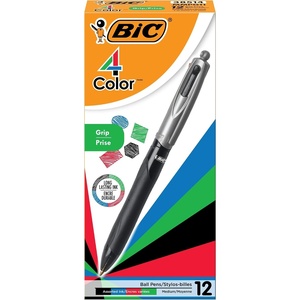 image:imageBIC 4 Color Grip Retractable Ballpoint Pen 12Count LongLasting Ink
