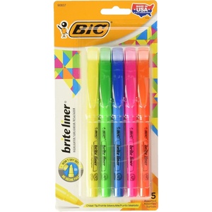 image:imageBIC Brite Liner Highlighters Chisel Tip Assorted Colors 10Count 2 Packs of 5