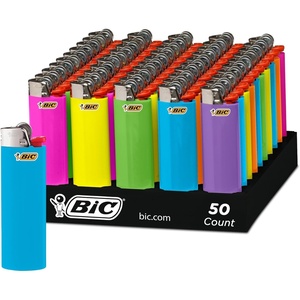 image:imageBIC Classic Lighters Pocket Lighter Style 50 Count Tray Assorted Colors