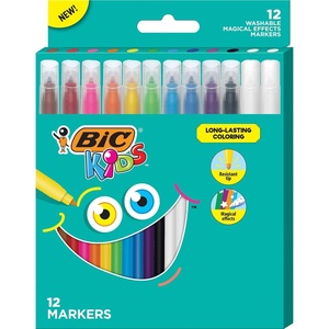 image:imageBIC Kids Coloring Magical Effects Markers Medium Bullet Tip Assorted Colors 12Pack