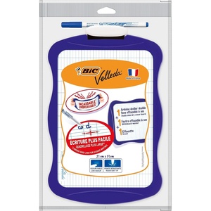 image:imageBIC Velleda White and Seyes DoubleSided Dry Erase Slate 21x31 cm with Dry Erase Felt and Eraser  Random Colors