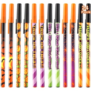 image:imageSunshane 24 Pieces Halloween Pens Spider Bat Pumpkin Stick Pens Holiday Ballpoint Pens for Halloween Home Decor Party Gift School Office Use